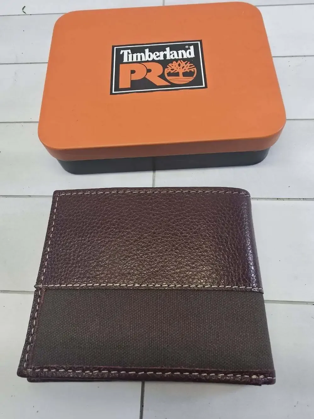 Timberland Pro Black RFID Blocking Trifold Wallet for Men with Logo Accent